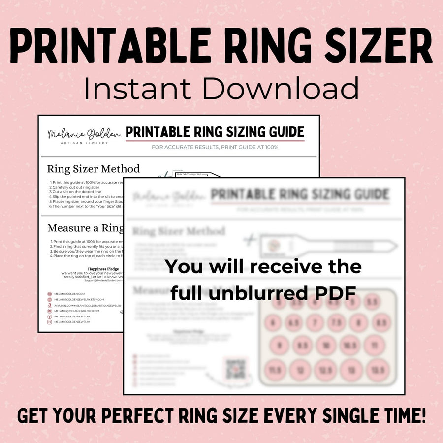 digital download printable ring sizer melanie golden jewelry printable ring sizer